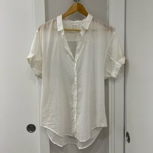 Aritzia (Community) flowy- white button up shirt